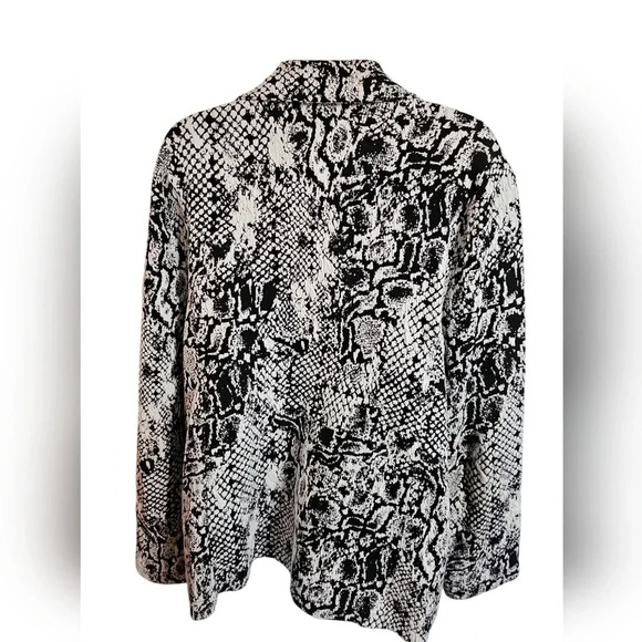 Vintage JM Collection XL Snakeskin Print Zip Jacket Black White Edgy Avant Garde - Picture 3 of 9